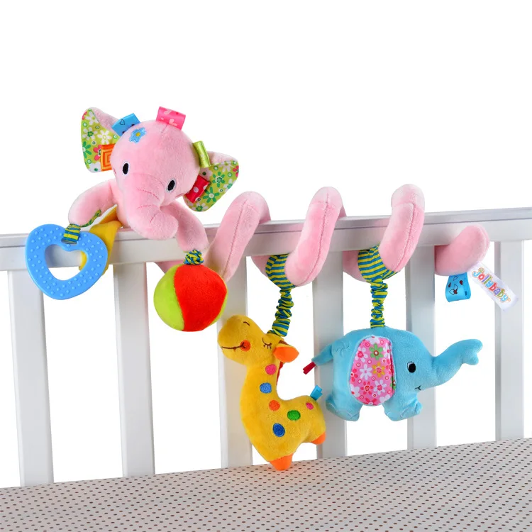 3 вида стилей детские игрушки милый музыкальный слон лев многофункциональная кроватка висячая кровать колокольчик развивающие игрушки Погремушки для детей - Цвет: Pink