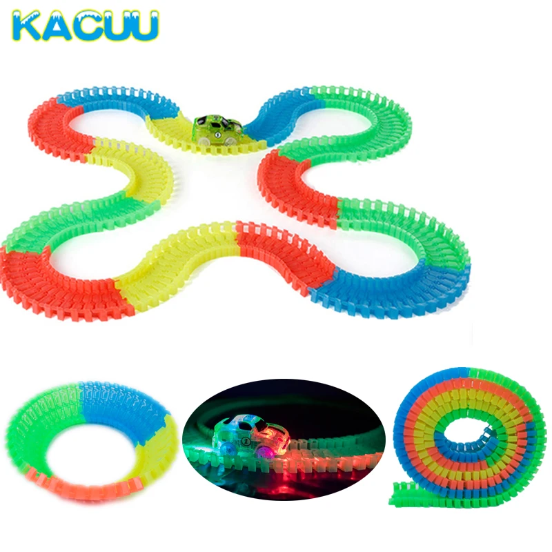 

New magical track Glow in the dark 7.5CM plastic Racing track DIY Assembled toy Creative gift Educational toys for children boys