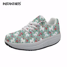 INSTANTARTS/ г.; бишон фризе; женская обувь для свинга с цветочным принтом; Повседневная весенняя обувь на платформе; модная женская обувь на плоской подошве