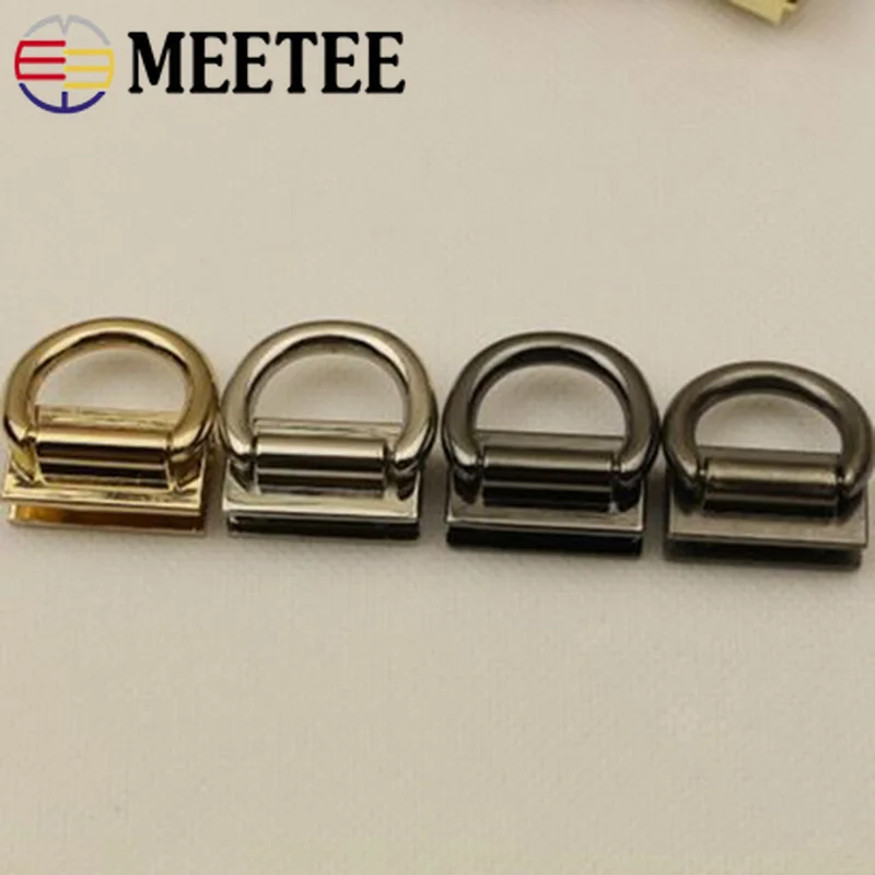 

Meetee 4pcs Metal Clasp O D Ring Buckle DIY Luggage Hardware Screw Ring Bag Leather Clip Sewing Buckle Garment Accessories BD274