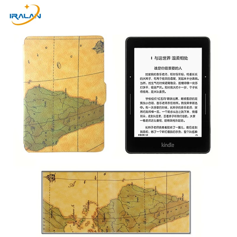 

New Ultra-slim Map pattern Case for Amazon Kindle 8th 2016 6" generation Ebook PU Leather Cover for Kindle 558 6.0+stylus+Film