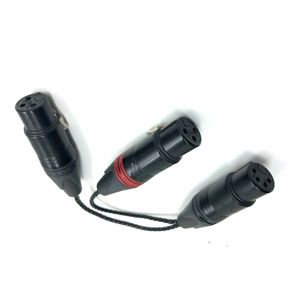 Бесплатная доставка 4pin XLR Female К 2x 3pin Hifi кабель аудио удлинители провод