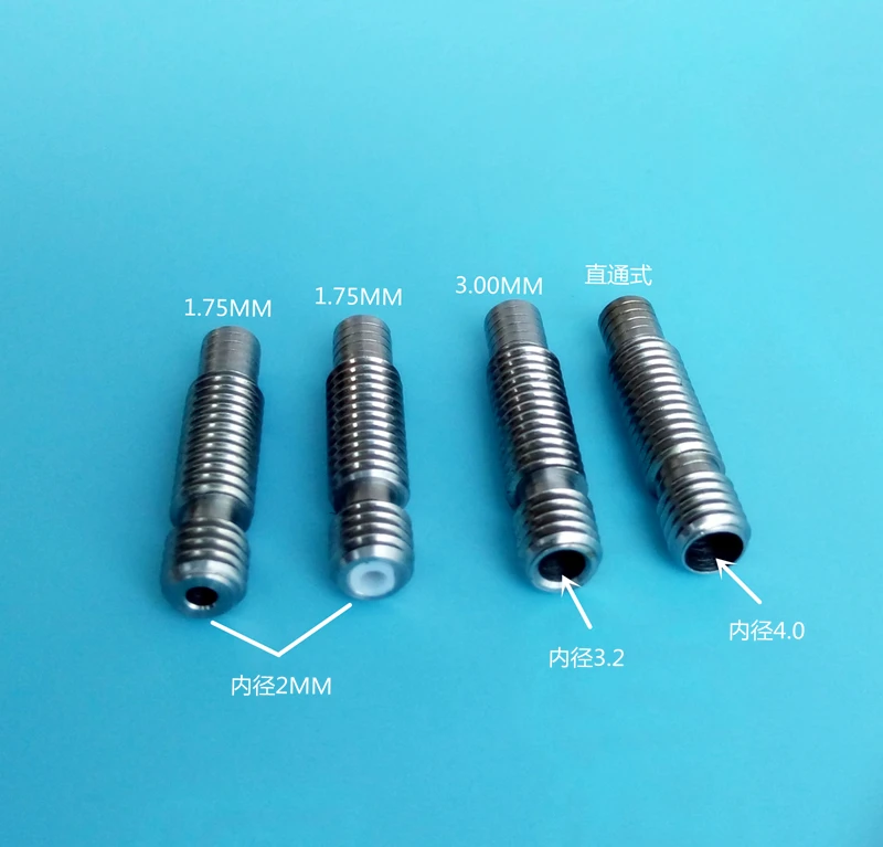 

3D V6 Direct Heat Break Hotend Throat Stainless Steel All Metal With Teflon PTFE Tube 1.75/3mm J-head M6X25