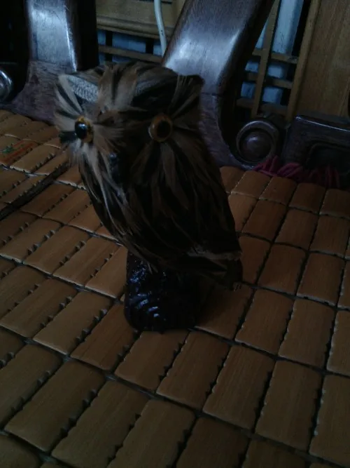 

brown simulaiton owl toy polyethylene&furs owl model gift about 6cmx6cmx12cm