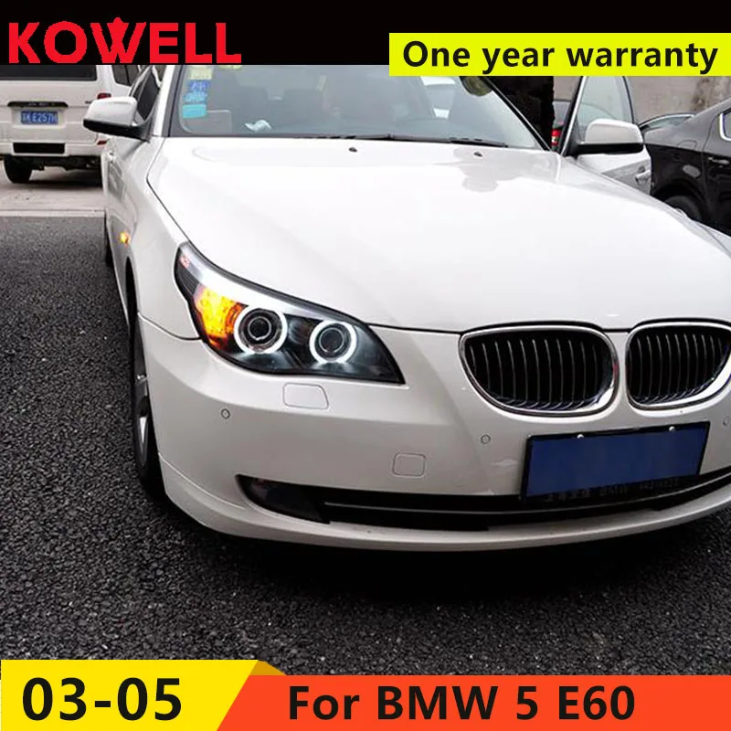 

KOWELL Car Styling For BMW E60 headlights 03-06 / 07-10 For E60 head lamp led DRL front Bi-Xenon Lens Double Beam HID KIT