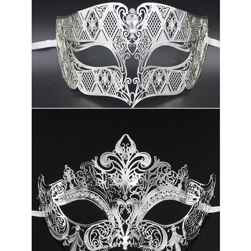 MENS LADIES BLACK WITH CLEAR CRYSTALS VENETIAN MASQUERADE PARTY EYE BALL MASK