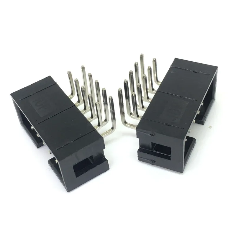 10PCS DC3 10P  2.54mm Socket Header Connector ISP Male Double-spaced Straight IDC JTAG bend 4