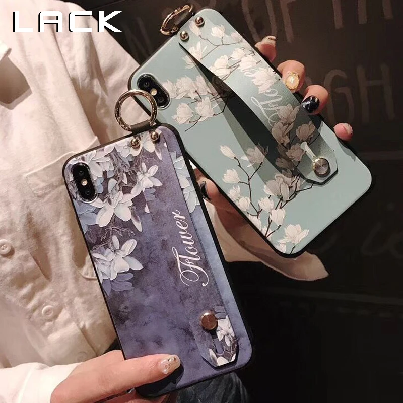 Чехол для телефона LACK с цветами iphone 12 11Pro Max XS X XR 8 7 Plus mini ремешок на запястье руку