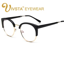 IVSTA Ретро Круглый прозрачные линзы, оправа для Для женщин очки для глаз кошки Frame сталь с прозрачным очков спектакль оптические очки