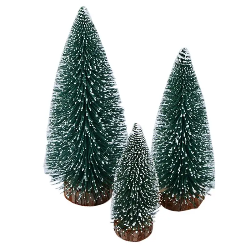 

FunPa 3Pcs Mini Artificial Christmas Tree Miniature Fake Christmas Cedar Tree Table Centerpiece With Wooden Base
