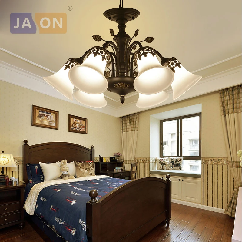 LED E27 Американские Железные Стеклянные ЧёрныеЛюстры Светодиодные Лампы.Светодиодные Светильники Люстры Подвесные.Светильники Подвесные Светильники.Светильник Подвесной Светильник.Для Столовой,Фойе и Спальни