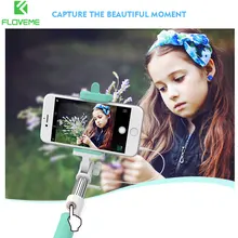 Floveme Цвет ful self селфи для iPhone 7 6 Plus матовая Карамельный цвет проводной монопод само палку для Samsung Huawei Xiaomi