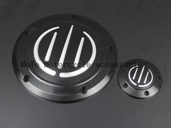 

Motorcycle CNC Billet Aluminum Dark Custom Derby Timer Cover Derby Cover For Harley FLD FXDC Fat Boy Electra Glide Road King