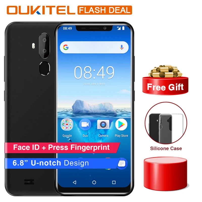 Oukitel C12 Pro 6 18 &quotHD мобильного телефона Android 8 1 MT6739 4 ядра 2 ГБ Оперативная память 16