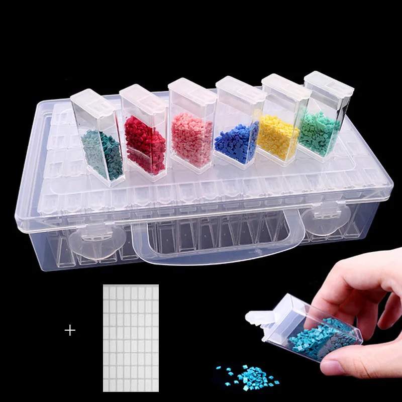 

64pcs Diamond Painting Cross Stitch Tools Beads Container Diamond Embroidery Storage Accessory Mosaic Convenience Storage Boxs