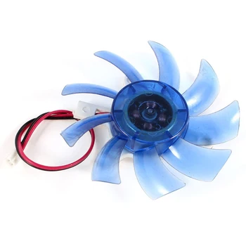 

75mm 12VDC Blue Plastic VGA Video Card Cooling Fan Cooler for Computer
