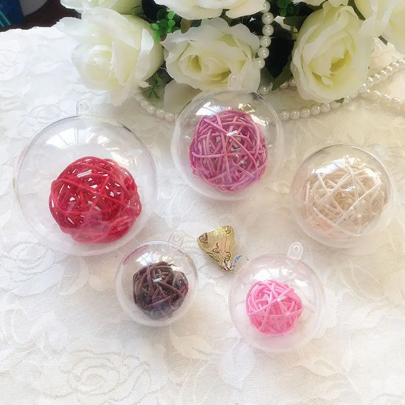20Pcs 3-8cm Acrylic Transparent Clear Ball for Wedding Candy Box Home Decoration