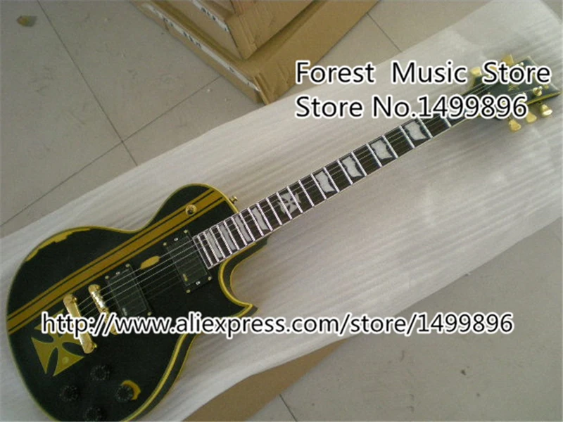 Hot Selling Limited Edition Aged Metallica James Hetfield Iron ESP Electric Guitar From China Factory Free Shipping электрогитара ltd james hetfield snakebyte metallica