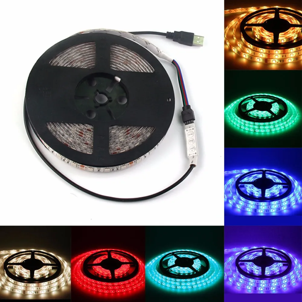 5M 16.4ft 12v SMD RGB 5050 IP68 Waterproof 300 LED Flexible Tape Strip Light