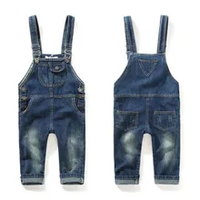 TBwish/весенние однотонные джинсовые комбинезоны для мальчиков; джинсовые комбинезоны для девочек; модные детские джинсовые комбинезоны; длинные Детские подтяжки