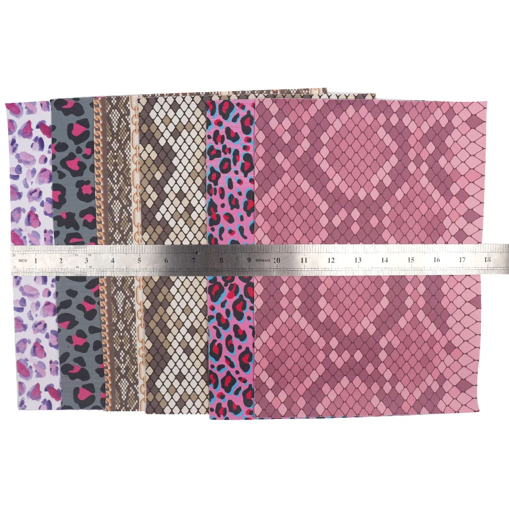 Розовая змея искусственная кожа животное Леопард искусственная кожа самодельные банты для волос сумки ПУ домашняя текстильная отделка материалы
