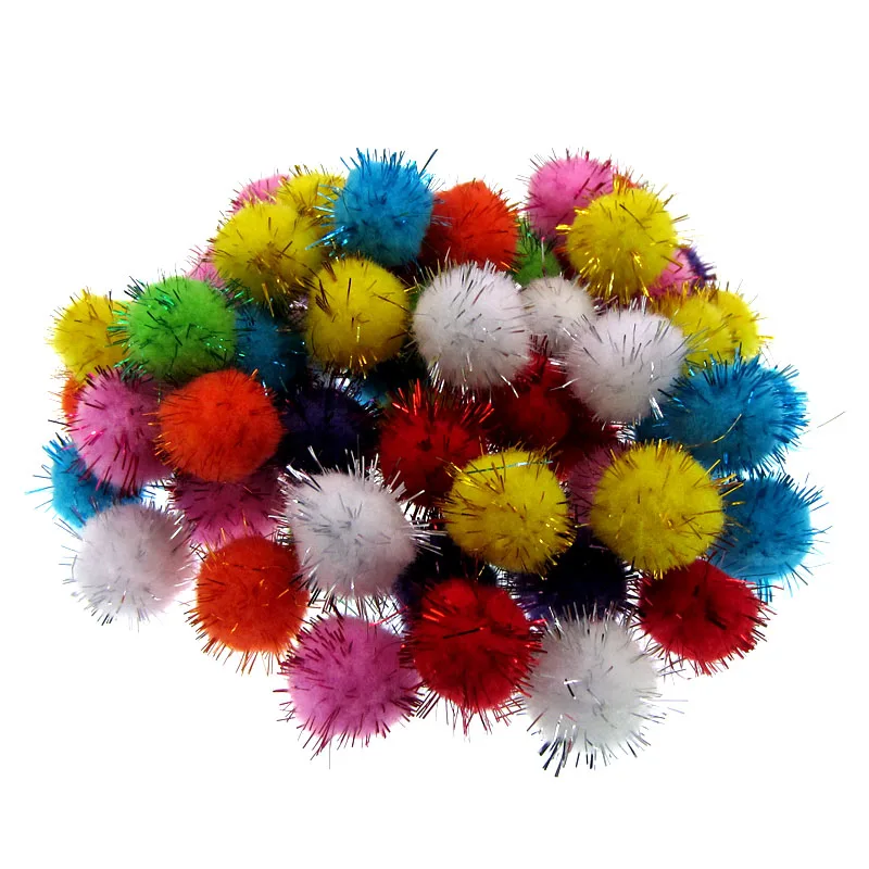 Description Picture 5 of item10/15/20/25/30mm Glitter pompoms soft pom poms balls Arts Toys DIY Craft Supplies Sewing Fabric pompoms wedding Home Decoration