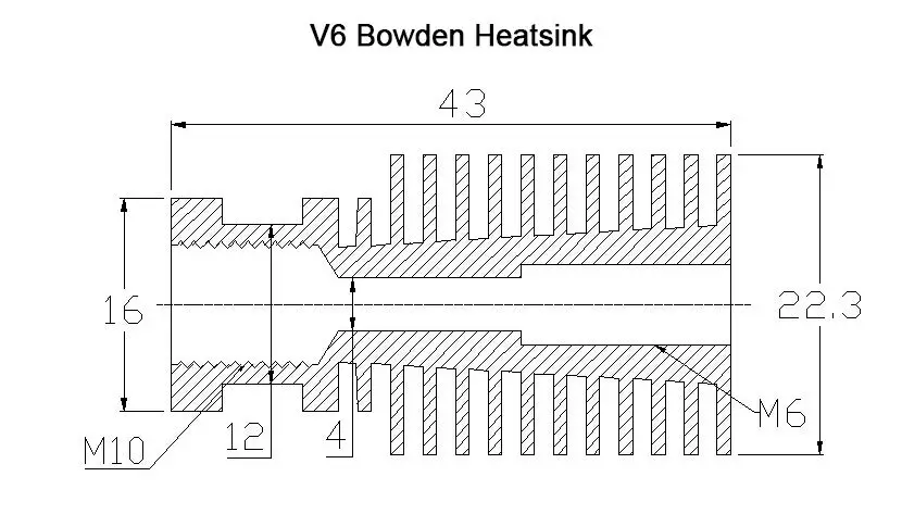 3D-V6 HotEnd полный комплект-1,75 мм 0,2 мм/0,3 мм/0,4 мм/0,5 мм насадок 12 В Боуден для RepRap 3d принтер экструдер j-head