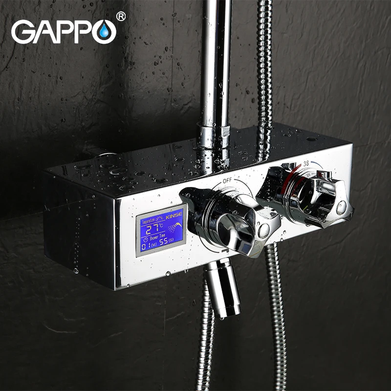 GAPPO смеситель для душа термостатический с ЖК дисплеем и цифровым
