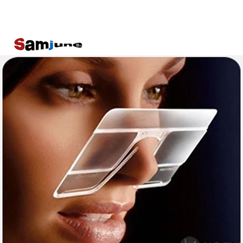 

Samjune Nose Resting Reading Glasses +1.0 to +3.0, Portable Emergency Wallet Reader Luxury Frame Glasses Female