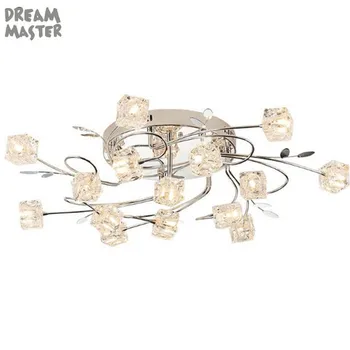 

LED crystal ceiling Lights Modern aluminum lustres Lamp glass shades surface mounted Lighting for living room bedroom home