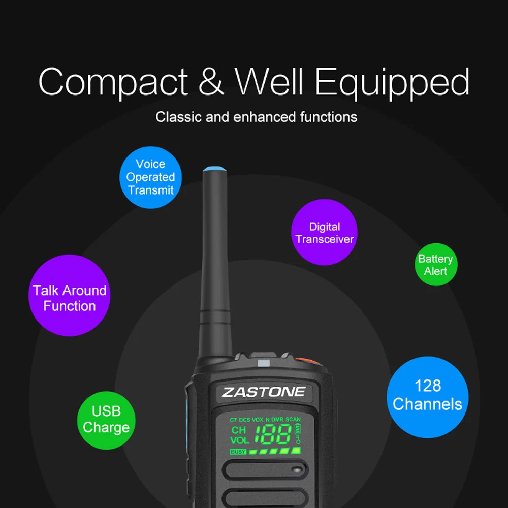 Zastone Mini9 Plus DMR портативная цифровая рация UHF 400-470MHz HF трансивер коммуникатор портативный двухстороннее радио