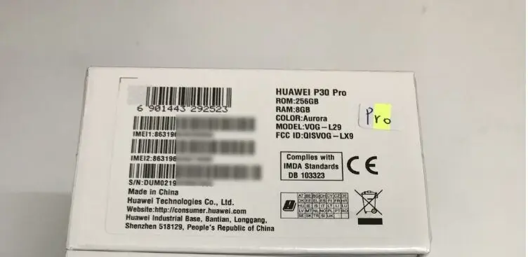 Новая модель международная версия HuaWei P30 Pro Смартфон Android 9,1 VOG L29 8G ram 128G rom 2340X1080 40.0MP NFC