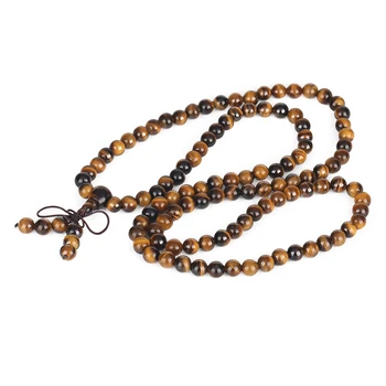 

Religious Belief 108 Piece Onyx Turquoises Brown Tiger Eye Lava Energy 8mm Stone Bead Knots Chain Long Necklace Prayer Necklace