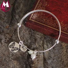 Регулируемый пресноводный жемчужный браслет резьба насекомое бабочка Настоящее серебро 925 браслет из стерлингового серебра для женщин ювелирные украшения SB28