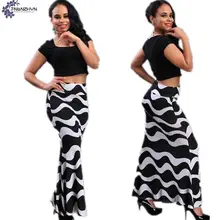 TNLNZHYN Women clothing printing Half body chiffon skirt 2017 summer club new fashion big size sexy long female skirt TT505