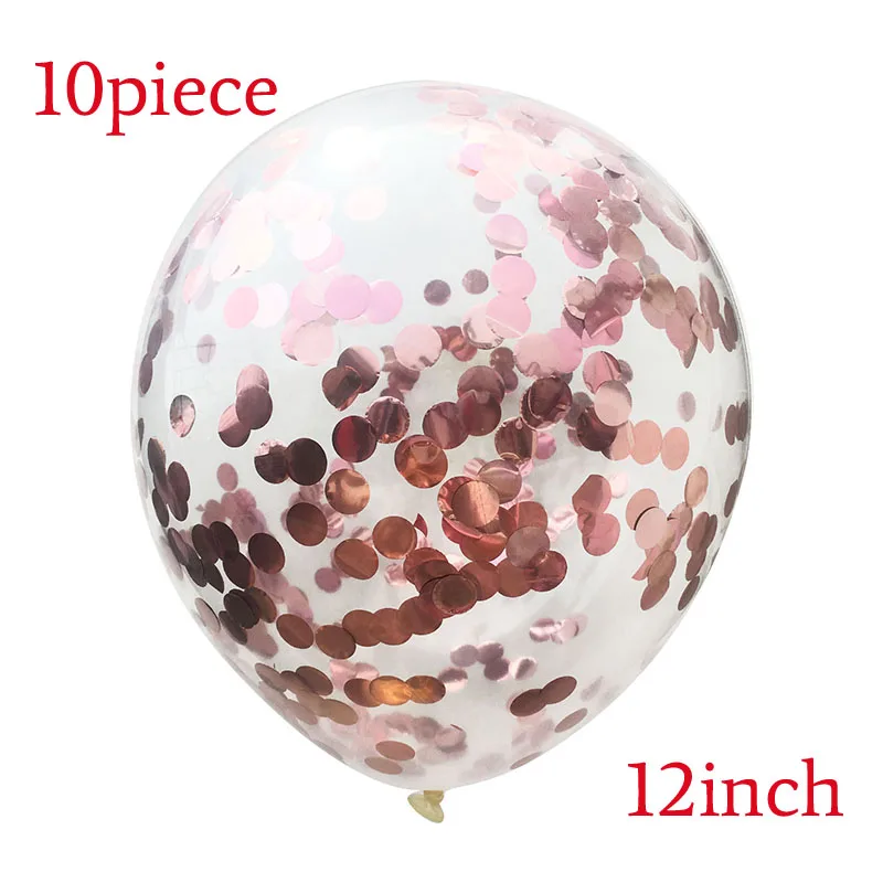 Розовые золотые воздушные шары на день рождения, свадебные шары, кольцо с бриллиантом, фольгированный шар для невесты, воздушный шар, декор для свадьбы и Помолвки - Цвет: 10ps 12in confetti