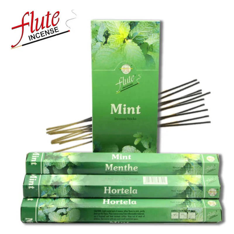 

FLUTE 20 Sticks/Pack Mint Aroma Spice Cored Incense Sticks Hand Rolled From Indian Burning in Living Room For Meditation