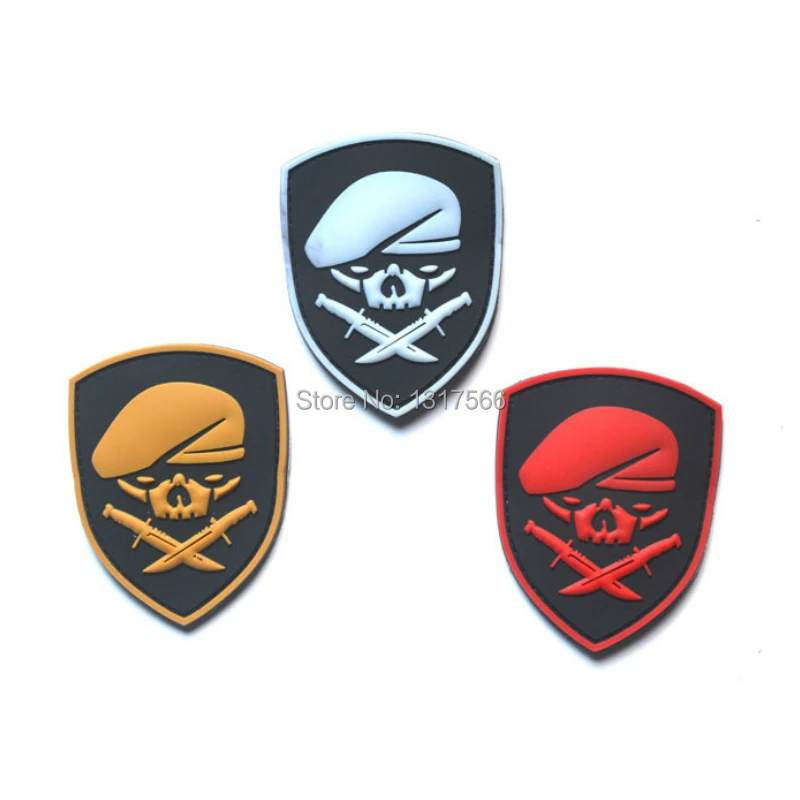 

Skull 3D PVC Patch Soldier Rubber Patches Military Tactical Armband Fabric Sticker Sewing Applique For Clothing Jacket Bag Cap