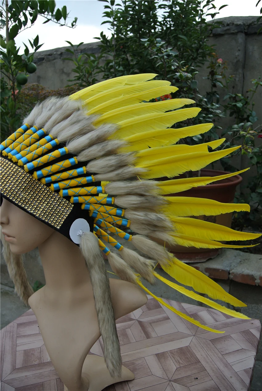 Yellow feather headpiece Clearance