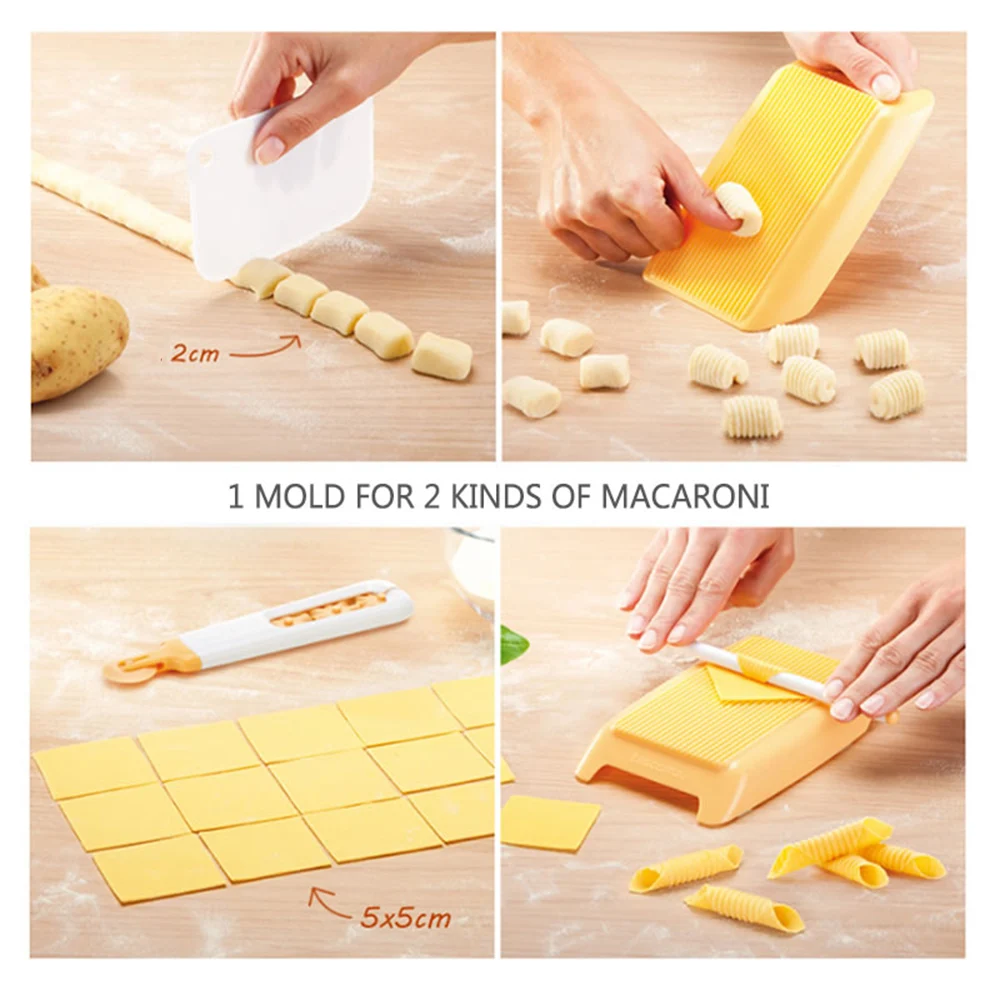 

Noodle Machine Maker Plastic Pasta Macaroni Board Spaghetti Macaroni Pasta Gnocchi Maker Rolling Pin Baby Food Supplement Molds