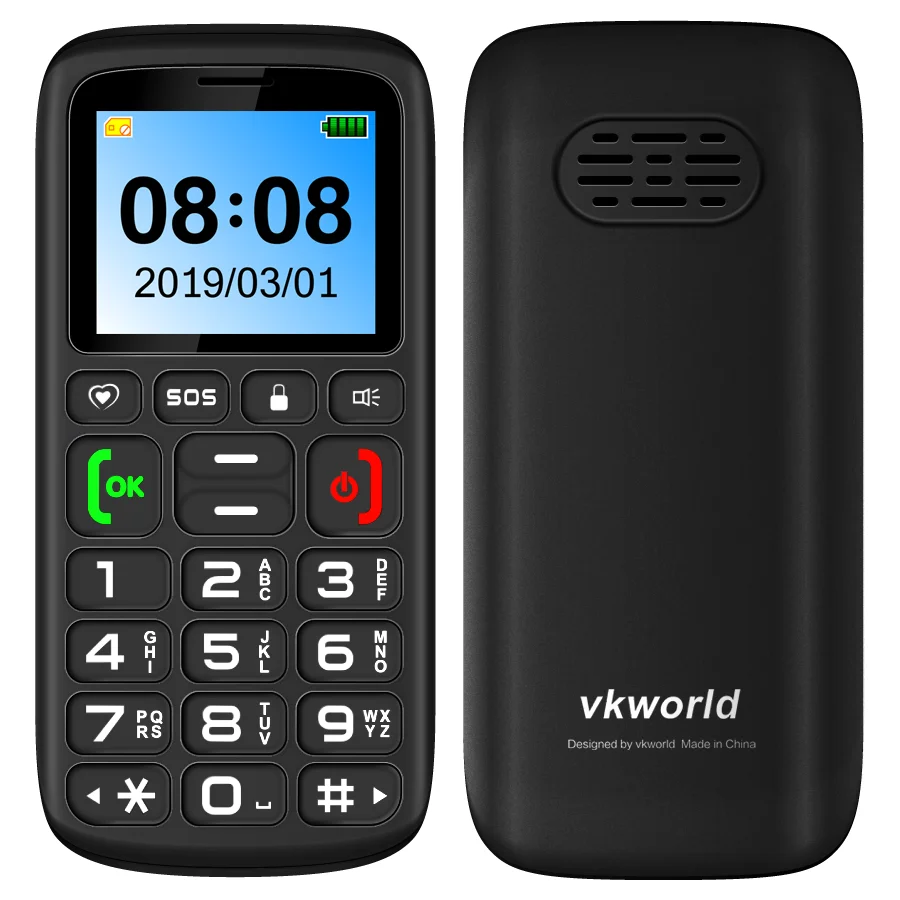 VKworld Z3 старший телефон 1,77 дюйма 1000 mAh Батарея фонарик SOS FM русский Английская литература клавиатура Dual SIM 2G мобильный телефон