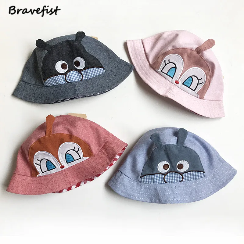 

2018 Children Sun Bucket Hat Kids Cap Lnfant Visor Spring Summer Hats Caps Soft Cotton Baby Panama Hat Infant Fisherman Caps