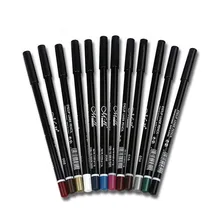 12 Цветов глаз макияж, подводка для глаз карандаш Водонепроницаемый бровей Красота перо карандаш для глаз Контурный карандаш для губ палочки Косметика Макияж глаз