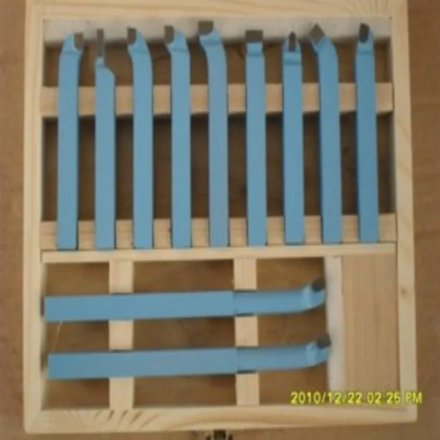 

10*10mm 11pieces Precision hard alloy Turning Tool, lathe tool Kits cutter, cutting tools with wooden case