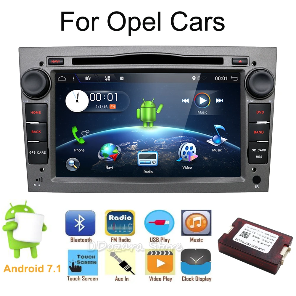 HD 1024 600 Quad Core Android 7 1 font b Car b font tape recorder GPS