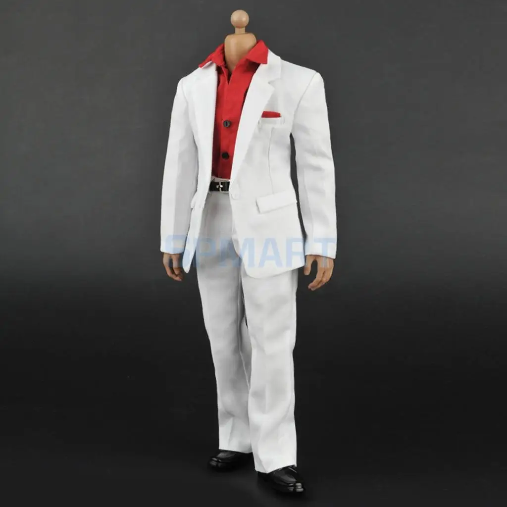 【FREE SHIPPING】1//6 BLACK Long Sleeves Shirt Blue Jeans for 12/" MALE Figure