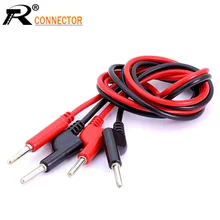 2pcs Dual Test Line Silicone Banana Plug Test Probe Lead Wire Cable Copper for electrical laboratory