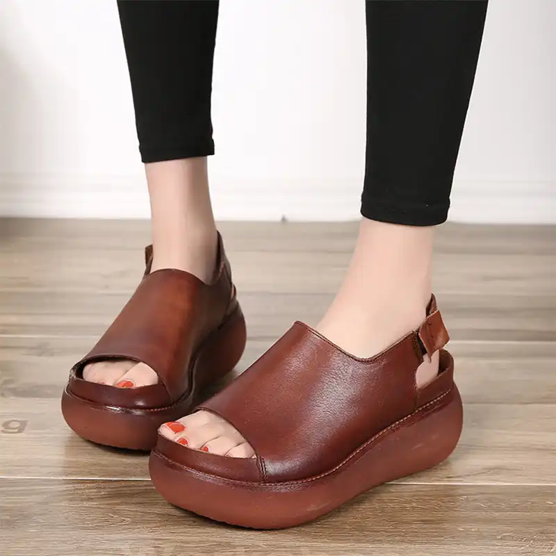 retro leather sandals
