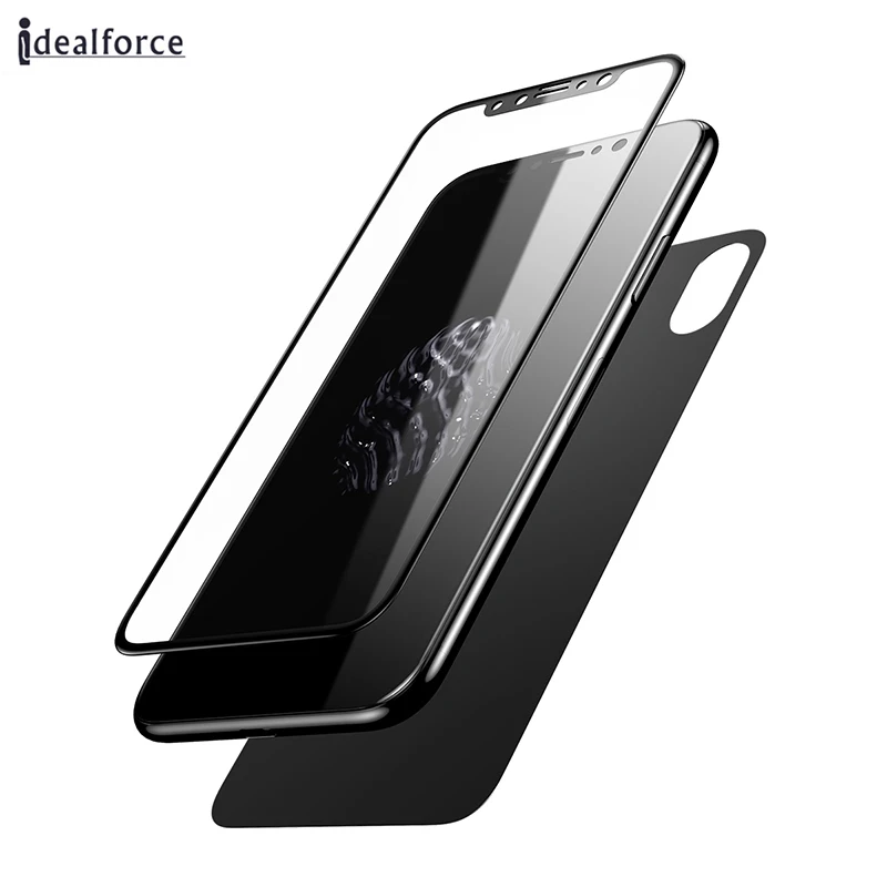 1XFront 1XBack / For iphone X Cool Tempered Glass Front & Back mirror