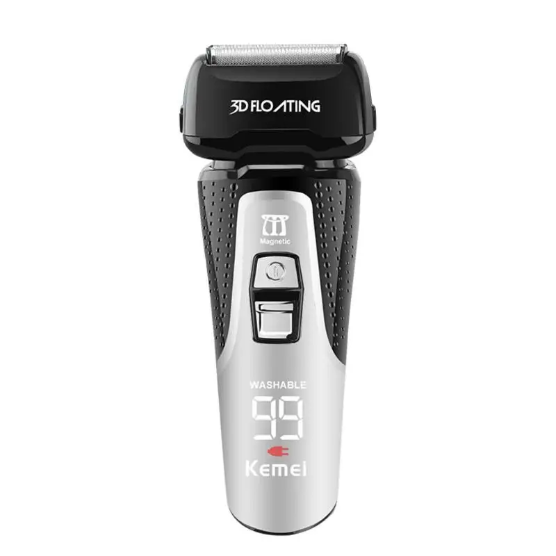 

kemei Reciprocating Razor Rechargeable Electric Shaver LCD Light Shaving trimer beard trimmer shaving machine 3 blade barbeador